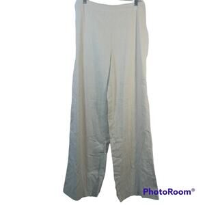 Faeriesty Linen Blend Wide Leg Pants Natural Vacation Lagnlook Size M